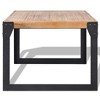 vidaXL Solid Acacia Wood Coffee Table with Steel Legs - Stylish Industrial Look, Durable Living Room Furniture, Easy Assembly, Brown and Black - 3 of 4
