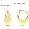 Sterling Silver Chunky Hoop Earrings for Women Hypoallergenic Thick Huggie Earring Wide Hoops Everyday Hoop Earrings - 3 of 4