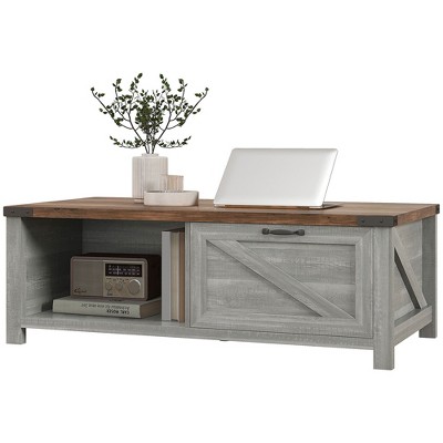 NicBex Modern 46" Rectangle Coffee Table with Drawer and Open Shelf for Living Room and Office