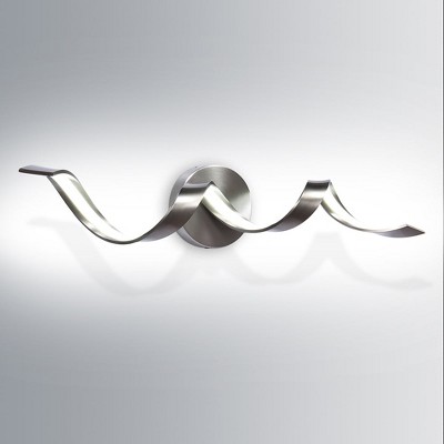 LLHZSY Modern Spiral Design LED Bathroom Vanity Light Dimmable Wall Light - 23 3/5 Inch - Nickel