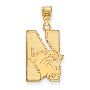 Black Bow Jewelry 10k Yellow Gold Northwestern Wildcats NCAA Large Pendant - 1 of 3