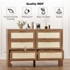 Jojoka 6 Drawers Dresser for Bedroom, Mid Century Burlap Dresser with Wood Legs for Living Room,Oak - 4 of 4