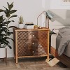 JIONJOY Modern Geometric Dresser - 3-Drawer Nightstand with Fluted Carved Design - 3 of 3