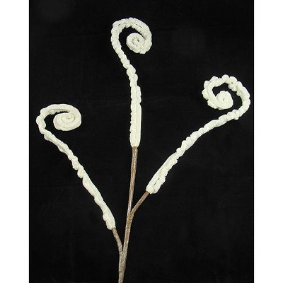 Raz Imports 36" Whimsical White Glittered Fiddlehead Fern Curl Christmas Spray