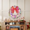 SEVOBAL Wreaths Artificial Christmas Wreath with Bow Winter Wreath Indoor Outdoor Holiday Xmas Decorations, Multicolored, 36"*36"*4" - 2 of 4
