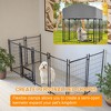 ORRD  Large Outdoor Dog Kennel with Roof & Cover, Heavy Duty Welded Wire Cage with Dual Lock for Medium Large Dogs - 4 of 4