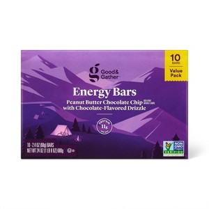 Peanut Butter Chocolate Chip with Other Natural Flavors Energy Bars - 24oz/10ct - Good & Gather™ - 1 of 4