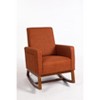 TOAOTBNBO Modern Accent Chair with Two Side Pocket, Cozy Arm Chair with High-density Sponge Comfortable Rocking Chair for Bedroom, Brown - 2 of 4