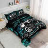Truck Comforter Set Queen Size – 3Pcs Black Pickup Quilt with Skull Skeleton Design, Cool Car Bedding for Boys Teens Men, All Season Bed Set - 2 of 4