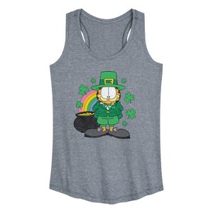Women's - Garfield - Rainbow Shamrocks Graphic Racerback Tank - 1 of 4