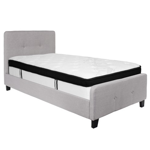 Flash Furniture Tribeca Button Tufted Upholstered Platform Bed with Memory Foam Pocket Spring Mattress - image 1 of 4