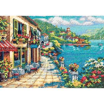  Dimensions Gold Collection Counted Cross Stitch Kit, Aurora  Cabin, 16 Count Dove Grey Aida, 16'' x 12