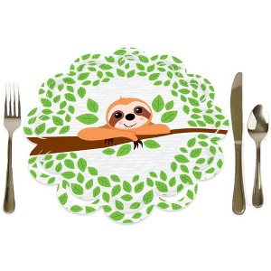 Big Dot of Happiness Let’s Hang - Sloth - Baby Shower or Birthday Party Round Table Decorations - Paper Chargers - Place Setting For 12 - 1 of 4
