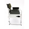1-piece Padded Folding Outdoor Chair with Side Table and Storage Pockets,Lightweight Oversized Directors Chair for indoor,Picnics and Fishing,Green - 4 of 4