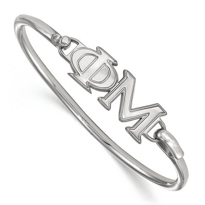 Black Bow Jewelry Sterling Silver Phi Mu Greek Life Bangle Bracelet 7 Inch