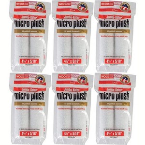 Wooster 4.5" Jumbo-Koter Micro Plush 5/16" Nap 6 Sets Of 2-Pack Roller Cover # RR314-4.5-6PK - 1 of 3