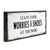 Stupell Industries Worries & Shoes At Door Phrase, 30" x 13" - 3 of 4