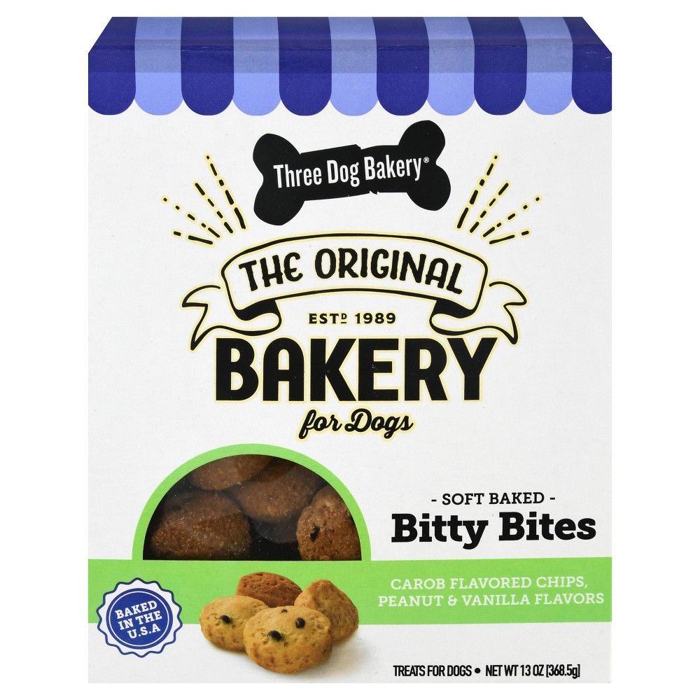 Three Dog Bakery Bitty Bites Carob Chip Peanut Butter and Vanilla Dry