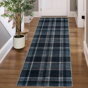 Modern Washable Area Rug, Geometric Pattern Throw Carpet with Non Slip Backing, Stain Resistant Floor Cover for Living Room - 1 of 4