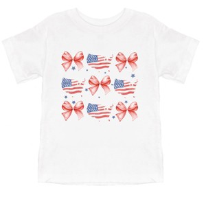 The Juniper Shop Patriotic America Stacked Coquette Toddler Short Sleeve Tee - 1 of 4