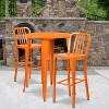 Flash Furniture Commercial Grade 30" Round Metal Indoor-Outdoor Bar Table Set with 2 Vertical Slat Back Stools - 2 of 4