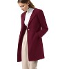 INSPIRE CHIC Women's Mid-thigh Collarless Single Breasted Outwear Winter Overcoat - 3 of 4