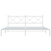 vidaXL Metal Bed Frame without Mattress with Headboard White 76"x79.9" - 4 of 4