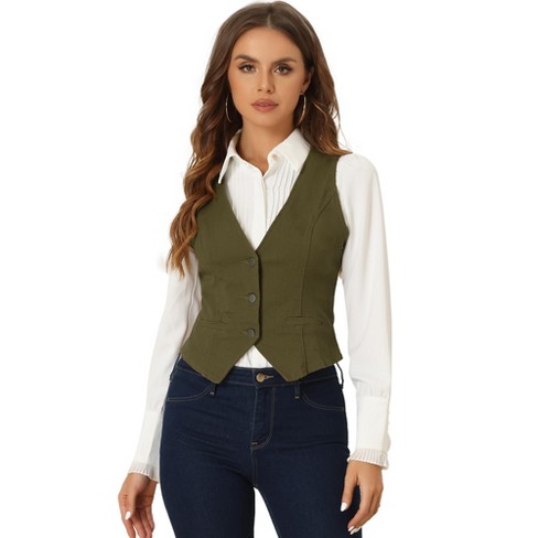 Green jean vest hotsell