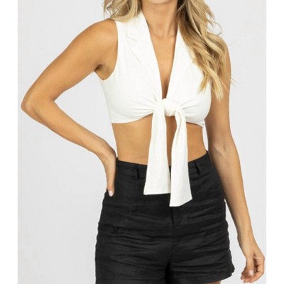 Women's KNIT FRONT CROP TOP - AMBITION