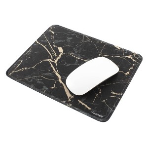 Insten Shiny Marble Mouse Pad, Water-Resistant and Non-Slip Mat for Wired/Wireless Gaming Computer Mouse, 9.45 x 7.48 in, Black - 1 of 4