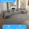 Mjkone 183''U-Shaped Chenille Modular Sectional Sofa,7-Seat Cloud Sleeper Deep Seat Couch with Ottoman and Thickened Cushions - 2 of 4
