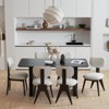 PexFix 67" x 33.5" Solid Wood Dining Table Modern Kitchen Table for 4-6 Farmhouse Style with Solid Wave Legs for Living Room Kitchen Home Office Black - 3 of 4