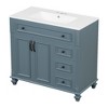 KIGFTSOD 36" Bathroom Vanity with Sink, White Vanity Cabinet with Flip-Out Drawer, 3 Drawers, 2 Soft-Close Doors - 4 of 4