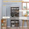 72" Kitchen Buffet with Hutch, Freestanding Pantry Cabinet with Utility Drawer, 2 Door Cabinets, Adjustable Shelves and Countertop - 4 of 4