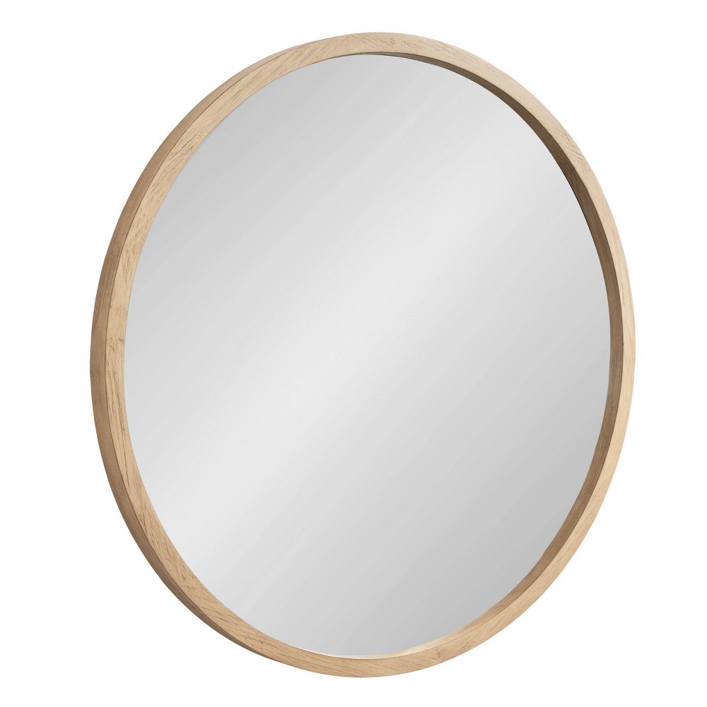 Kate & Laurel All Things Decor 28"x28" Occonor Wood Round Mirror Natural: Rustic Charm, Wall-Mounted