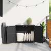 Garden Storage Cabinet Black PE Rattan Medium Durable - 3 of 4