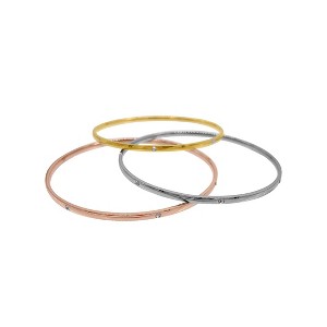 Adornia Tarnish Resistant Tri-Color Trio Bangle Set - 1 of 4