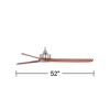 52" Casa Vieja Modern 3 Blade Indoor Ceiling Fan with Remote Control Brushed Nickel Walnut Solid Carved Wood for Living Kitchen House Dining Room Home - 4 of 4