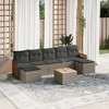 vidaXL 8 Piece Patio Sofa Set with Cushions - Gray With Table - 2 of 4
