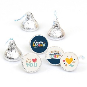 Big Dot of Happiness Happy Grandparents Day - Grandma & Grandpa Party Round Candy Sticker Favors - Labels Fits Chocolate Candy (1 sheet of 108) - 1 of 4
