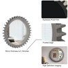 CAVINAS Wooden Round Bathroom Mirror,Heavy Gear-Shaped Frame Mirror,Wall Mounted Mirror for Bathroom,Living Room,Entryway,Corridor - 4 of 4