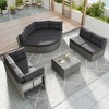 JUJABU Rattan Patio Furniture Set With Cushions and Center Table for Patio, Lawn, Backyard, Pool, Grey - 4 of 4