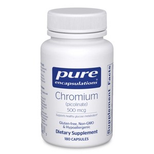 Pure Encapsulations Chromium (Picolinate) 500 mcg - for Lipid & Carbs Metabolism* - Superior Absorption Chromium - Vegan & Gluten Free - 1 of 4