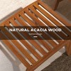 4 Piece Patio Furniture Set, 2 Chairs with Cushions & Ottomans, Slatted Acacia Wood - 4 of 4