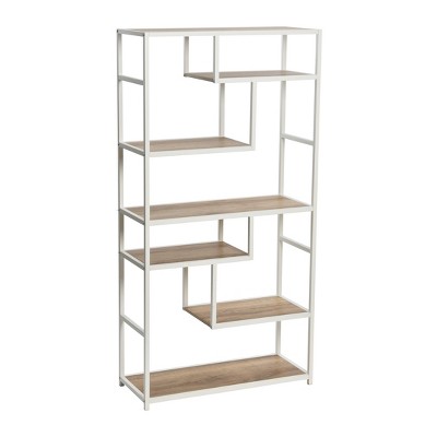 Household Essentials Jamestown Tall 6 Shelf Open Storage Bookshelf