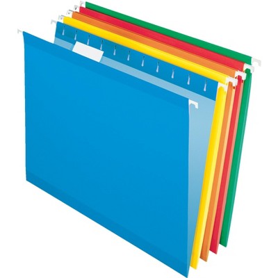 Pendaflex Reinforced Hanging Folders, 1/5 Cut, Letter, Assorted Colors, pk of 25