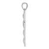 Black Bow Jewelry Rhodium Plated Sterling Silver Undulated Cross Pendant, 20 x 38mm - 2 of 4