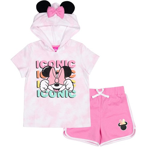 Disney Minnie Mouse Little Girls Hooded Bow Graphic T-shirt