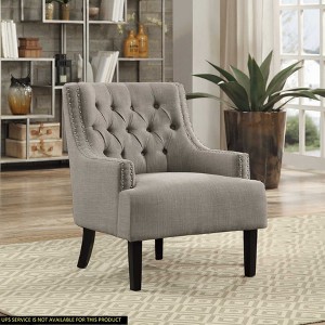 CAVINAS Polyester Accent Chair with Tufted Backrest and Wood Legs,Modern Upholstered Living Room Chairs,Reading Chairs for Living Room - 1 of 4