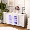 55'' Sideboard Buffet Cabinet, Coffee Bar Cabinet with Glass Door, Kitchen Pantry Cabinet,  Modern Cupboard for Kitchen Living Room Entryway - 2 of 4